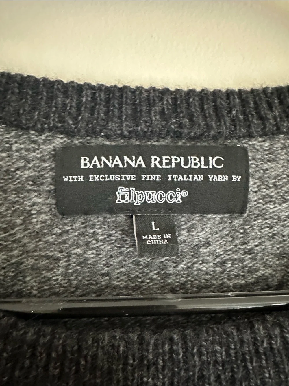 Banana Republic Men’s L Filpucci Italian Merino Wool Sweater Gray